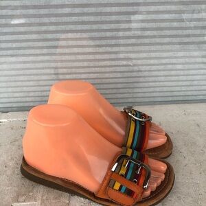 Earth Shoe Women's Colorful Striped Buckle Sandals Size 37/6US